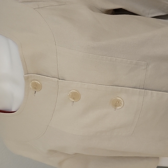 Canyon RIVER BLUES Ecru Three Button Oversized Linen Swing Festival Shacket - Picture 4 of 6